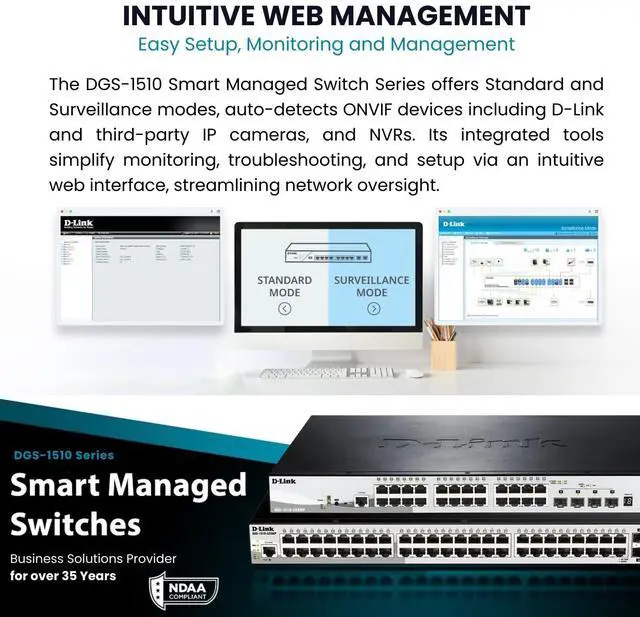 Alt view image 20 of 20 - D-LINK BUSINESS DGS-1510-52X SmartPro 48Port Gigabit Switch