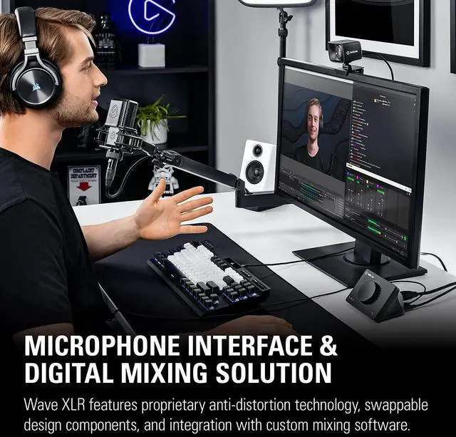 Alt view image 9 of 14 - Elgato Wave XLR Elgato Microphone Interface / Digital Mixing Solution Wave XLR to USB-C Connection for Streaming/Recording/Podcasting