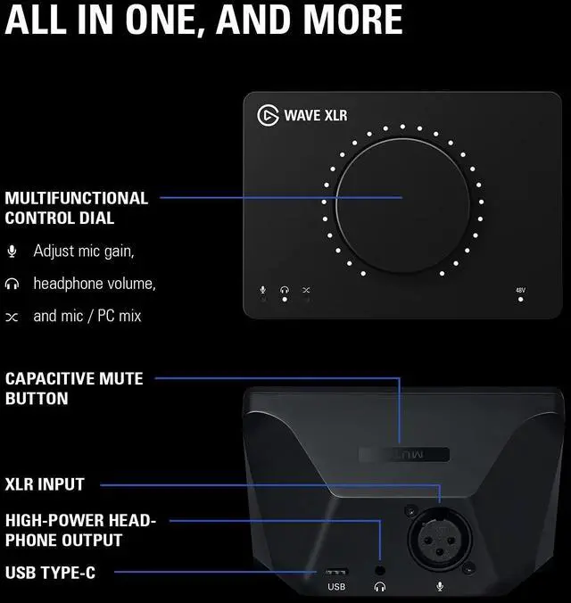Alt view image 10 of 14 - Elgato Wave XLR Elgato Microphone Interface / Digital Mixing Solution Wave XLR to USB-C Connection for Streaming/Recording/Podcasting