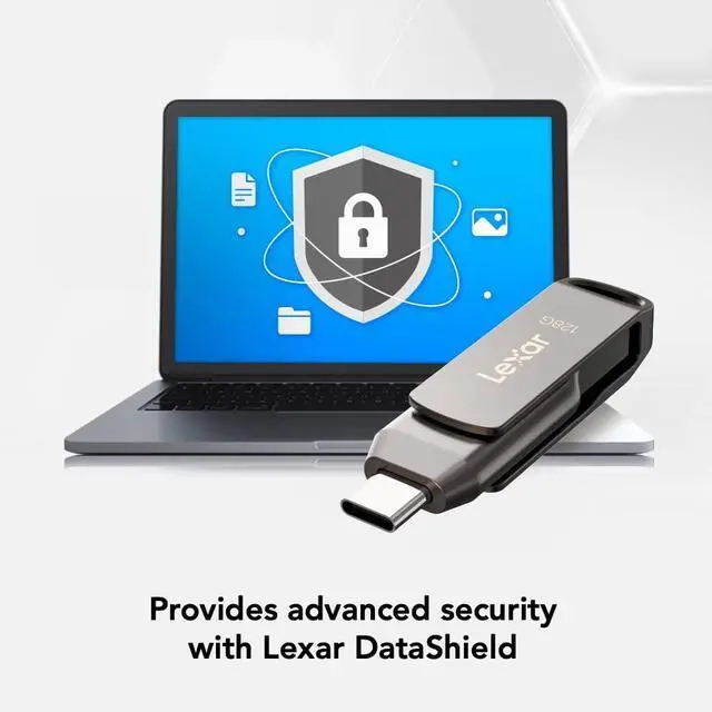Alt view image 18 of 18 - Lexar JumpDrive D400 Dual 128GB USB 3.1 Flash Drive Titanium (LJDD400-128GBNU)