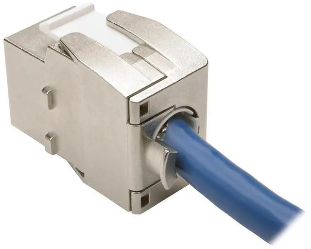 Alt view image 16 of 16 - Tripp Lite Cat6a Toolless Shielded Keystone Jack 180 Degrees Wallplates Panels (N238-001-SH-TFA)