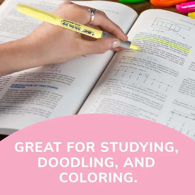 Alt view image 18 of 19 - Bic Brite Liner Grip Highlighter, Assorted Pastel, 12/DZ (BICGBLD11AST)