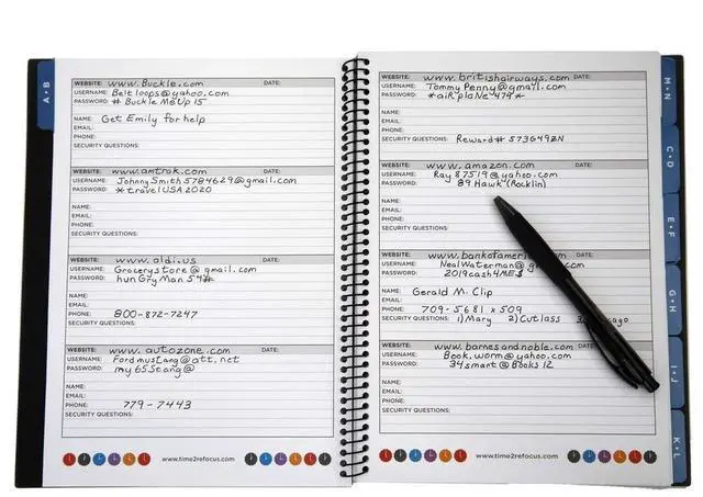 Alt view image 14 of 18 - Re-Focus the Creative Office Large Password Keeper Book, 7.5x10", Black