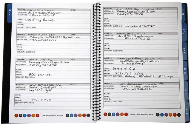 Alt view image 16 of 18 - Re-Focus the Creative Office Large Password Keeper Book, 7.5x10", Black