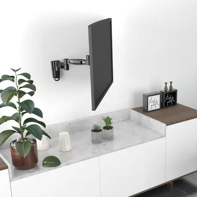 Alt view image 12 of 13 - Manhattan Articulating Wall Mount - Double-Arm Supports One 23" - 42" Display Up To 44 Lbs