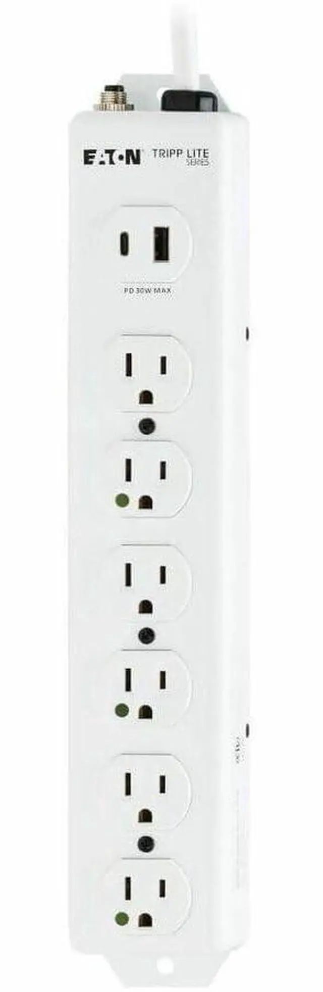 Alt view image 12 of 15 - Eaton Tripp Lite Series Safe-IT UL 1363 Medical-Grade Power Strip, 6 Hospital-Grade Outlets, USB Charging, Safety Covers, Antimicrobial, 2 ft. Cord - NEMA 5-15P-HG - 1 x USB Type A, 1 x USB Type C, 6