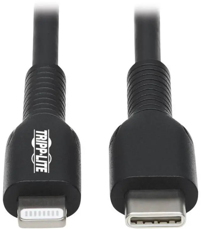Alt view image 8 of 12 - Tripp Lite USB-C to Lightning Sync-Charge Cable (M-M), MFi Certified, Black, 2 m (6.6 ft.)