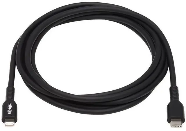Alt view image 9 of 12 - Tripp Lite USB-C to Lightning Sync-Charge Cable (M-M), MFi Certified, Black, 2 m (6.6 ft.)