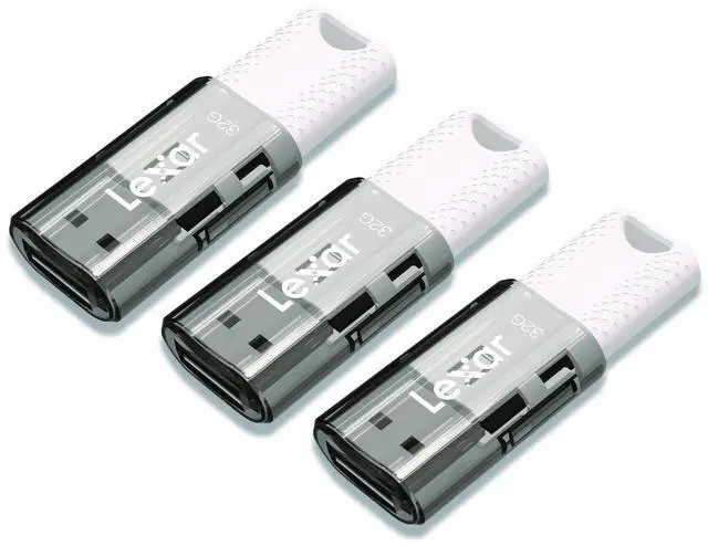 Alt view image 5 of 8 - Lexar JumpDrive S60 32GB USB 2.0 Type A Flash Drive Grey/White 3/Pack (LJDS60-32GB3NNU)