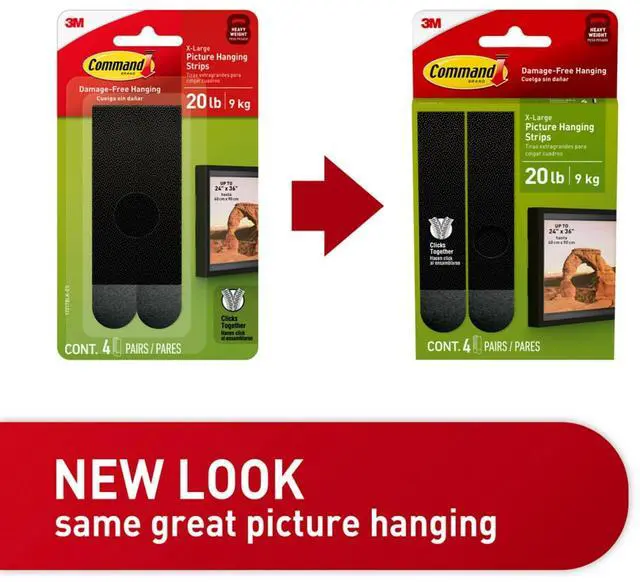 Alt view image 11 of 14 - Command Picture Hanging Strips Black 4 Pairs/Pack (17217BLK-ES)
