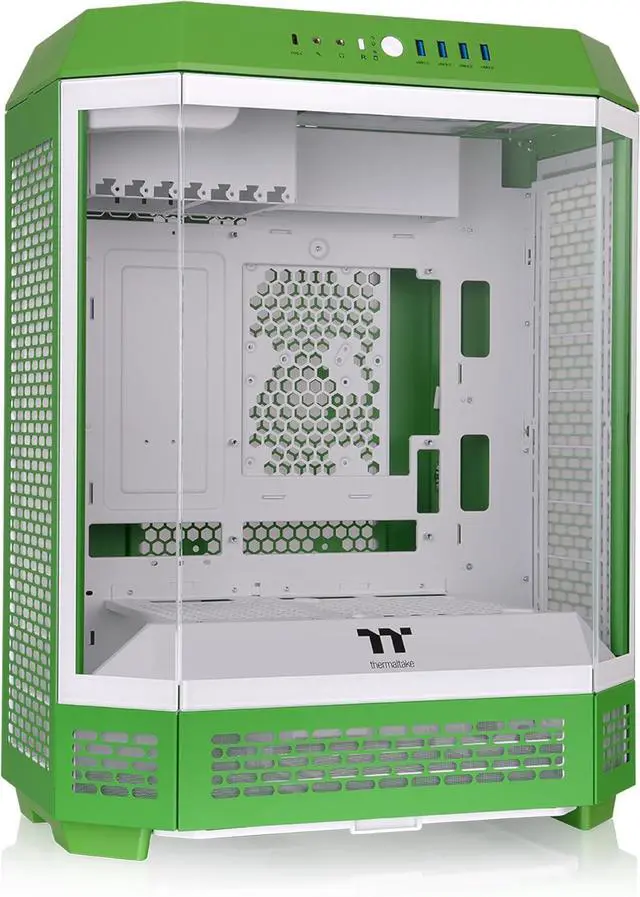 Alt view image 9 of 14 - Thermaltake Tower 600 Mid Tower; 2x140mm CT Fans Included; 420mm Radiator Support; 400mm GPU Clearance; Hidden Connector Support; Rotatable PCIe Slots; Light-Year Green; CA-1Z1-00MOWN-00