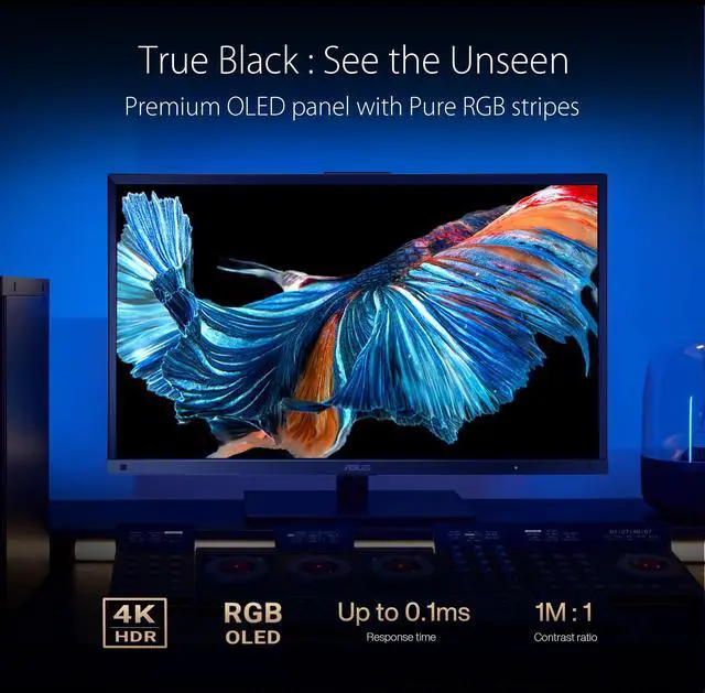 Alt view image 6 of 10 - ASUS ProArt Display OLED PA27DCE-K Professional Monitor 27-inch (26.9-inch viewable), OLED, 4K UHD (3840 x 2160), 99% DCI-P3, HDR-10, HLG, E < 1, USB-C PD 80W