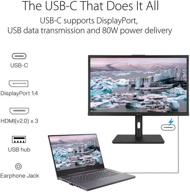 Alt view image 9 of 10 - ASUS ProArt Display OLED PA27DCE-K Professional Monitor 27-inch (26.9-inch viewable), OLED, 4K UHD (3840 x 2160), 99% DCI-P3, HDR-10, HLG, E < 1, USB-C PD 80W