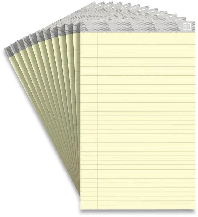 Alt view image 4 of 16 - TRU RED Notepads 8.5" x 14" Wide Ruled Canary 50 Sheets/Pad 12 Pads/Pack TR57371