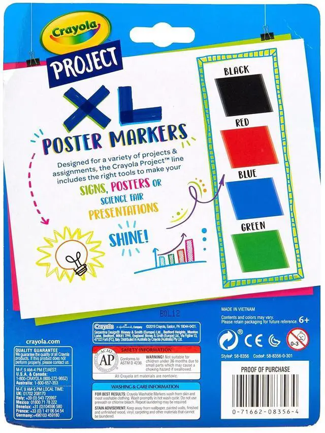 Alt view image 4 of 7 - Project XL Poster Markers, Classic, 4 Count