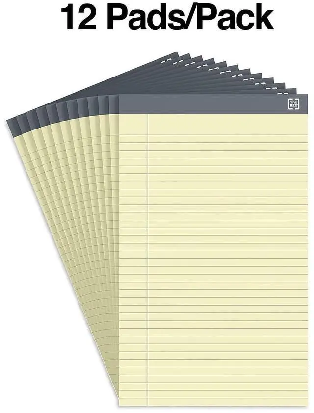 Alt view image 14 of 16 - TRU RED Notepads 8.5" x 14" Wide Ruled Canary 50 Sheets/Pad 12 Pads/Pack TR57371