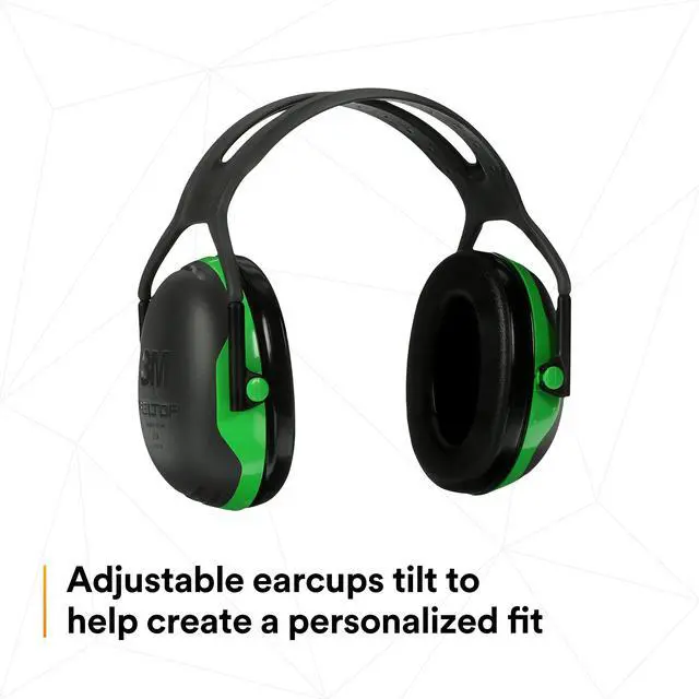 Alt view image 12 of 12 - 3M - X1A - 22dB Over-the-Head Ear Muffs, Black, Green