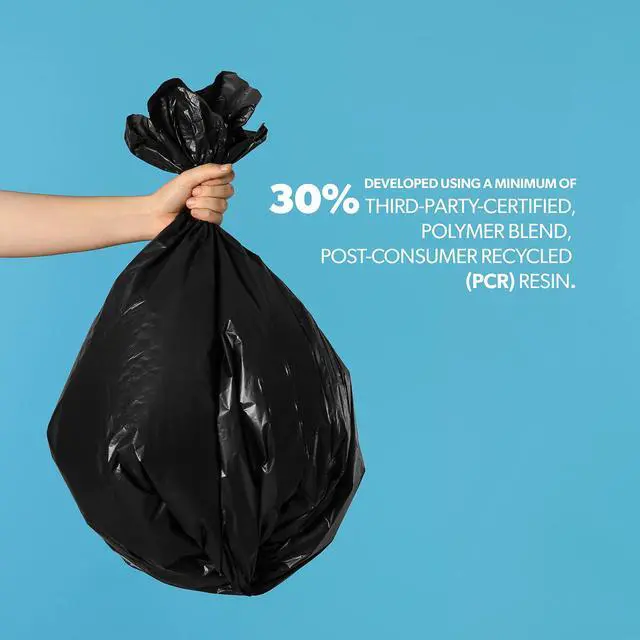 Alt view image 2 of 5 - Eco Blend Max 60gal Industrial Trash Bag Low Density Black 100 Bags L7658TKER1