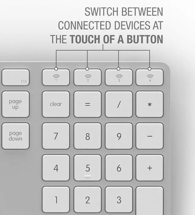 Alt view image 6 of 7 - Matias Backlit Wireless Keyboard Black FK418BTLSB