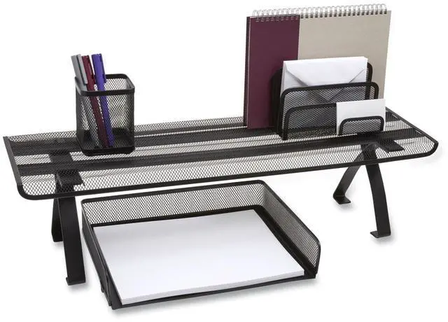Main image of Wire Mesh Raised Shelf 26.57 x 1.5 x 7.48 Black TR57542CC