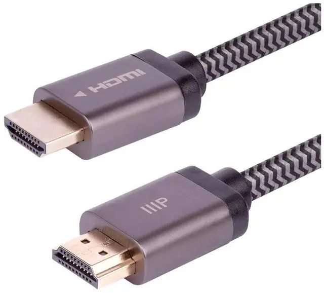 Alt view image 5 of 10 - Monoprice 8K Braided HDMI 2.1 Cable - 6 Feet - Black | Ultra High Speed, 48Gbps, Compatible With Sony PS5 / Microsoft / Xbox Series X & Series S and More