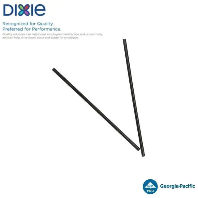 Alt view image 2 of 5 - Dixie 8" Plastic Slim Straws Black 500Pk S8BLK
