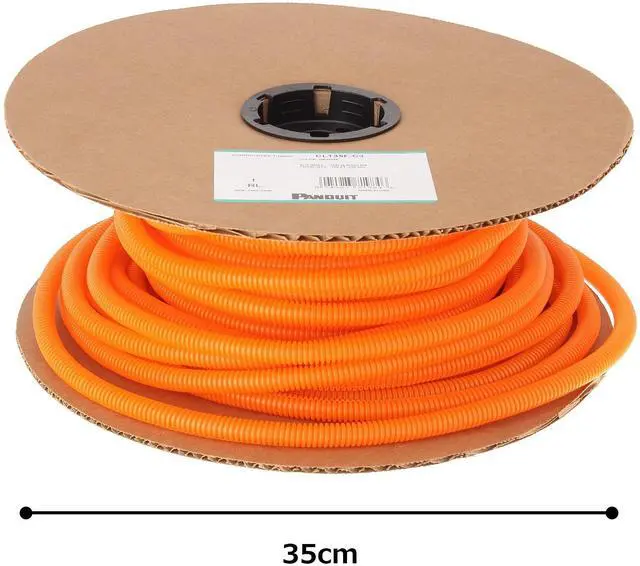 Alt view image 6 of 6 - Panduit Corrugated Loom Tubing Slit - Cable flexible conduit - 100 ft - orange