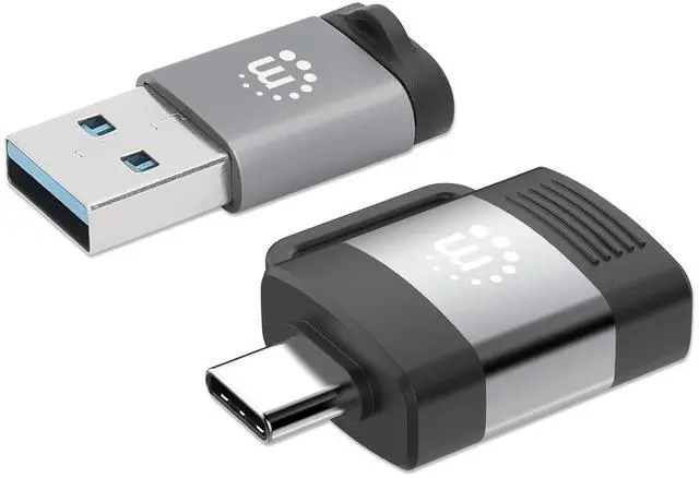 Alt view image 9 of 20 - Manhattan 2-Piece Set: USB-C to USB-A & USB-A to USB-C Adapters - 1 x 24-pin USB 3.2 (Gen1) Type C - Male, 1 x 9-Pin USB 3.2 (Gen1) Type A - Female - 1 x 24-pin USB 3.2 (Gen1) Type C - Female, 1 x