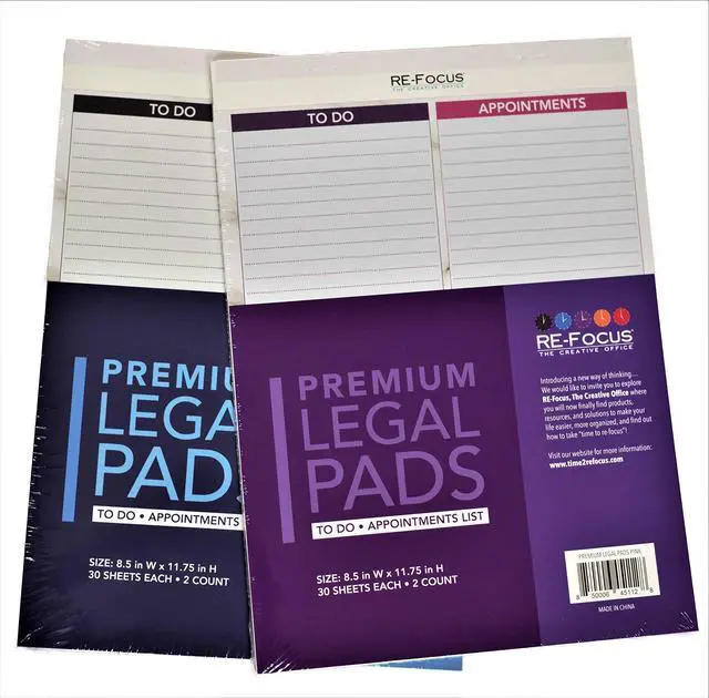 Alt view image 16 of 16 - Re-Focus the Creative Office Premium Pink Legal Pad, 30 Sheets/Pad, 2 Pads