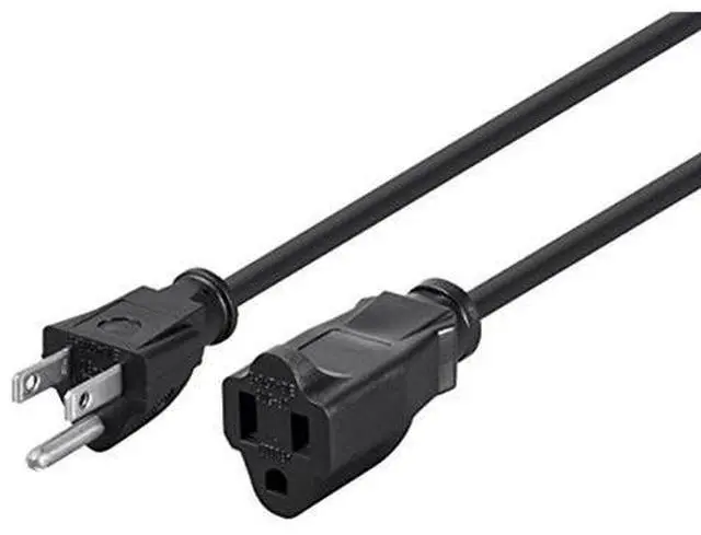 Alt view image 12 of 17 - Monoprice 3-Prong Extension Cord - 10 Feet - Black | NEMA 5-15P to NEMA 5-15R, 16AWG, 13A