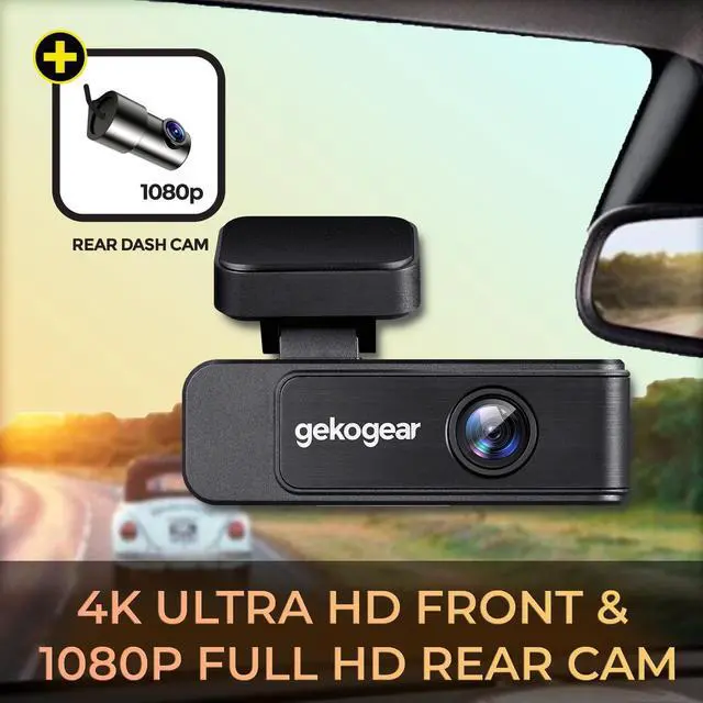 Alt view image 19 of 20 - GekoGear Dual Channel 4K Front and 1080P Rear Dash Cam