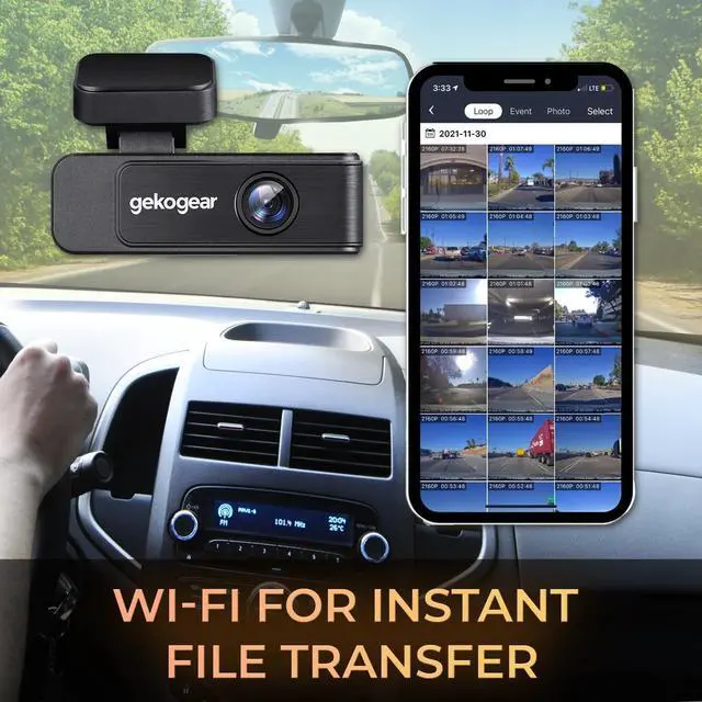 Alt view image 18 of 20 - GekoGear Dual Channel 4K Front and 1080P Rear Dash Cam