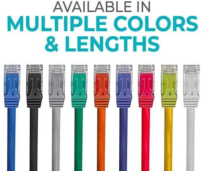 Alt view image 14 of 17 - Monoprice Cat6 Ethernet Patch Cable - 14 Feet - Blue | Network Internet Cord - RJ45, Stranded, 550Mhz, UTP, Pure Bare Copper Wire, 24AWG - Flexboot Series