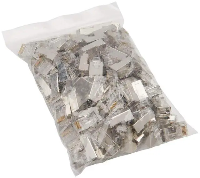 Alt view image 13 of 18 - Tripp Lite Cat6 RJ45 Pass-Through FTP Modular Plug 100 Pack N232100FTP
