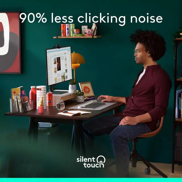Alt view image 11 of 13 - Logitech Signature Plus M750 Mouse - Optical - Wireless - 32.81 ft - Bluetooth/Radio Frequency - 2.40 GHz - Graphite - USB - 2000 dpi - Scroll Wheel - 6 Button(s) - Small/Medium Hand/Palm Size - 1 x A