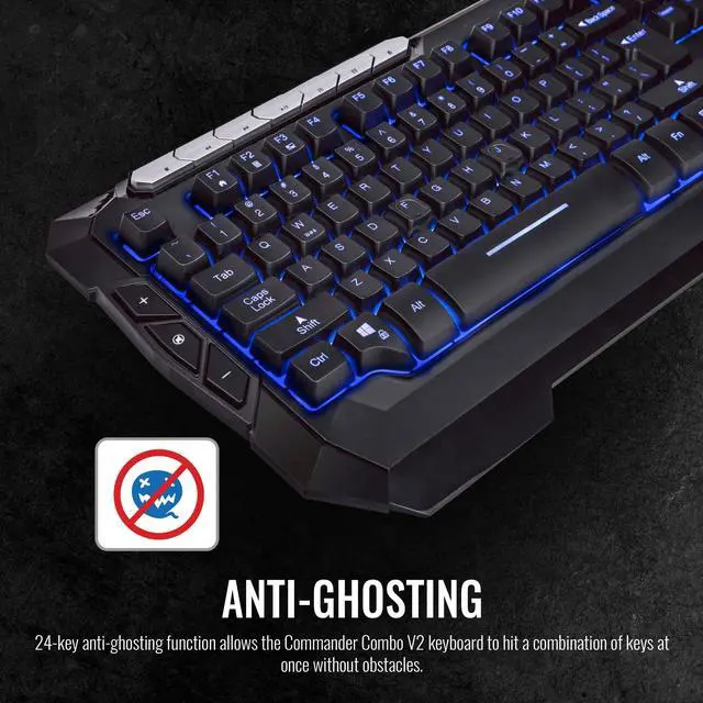 Alt view image 13 of 15 - Thermaltake Tt eSPORTS Commander Combo V2, Gaming Keyboard and Gaming Mouse with 2500 DPI, 3 Color Back Lights and Lighting Effect, cm-CMC-WLXXMB-US