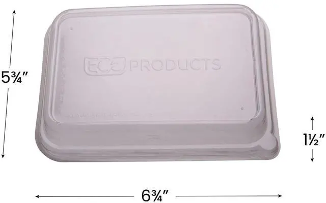 Alt view image 3 of 7 - Eco-Products EP-SCRC24LID WorldView 100% Recycled Content Lids, Fits 24 oz Rectangle