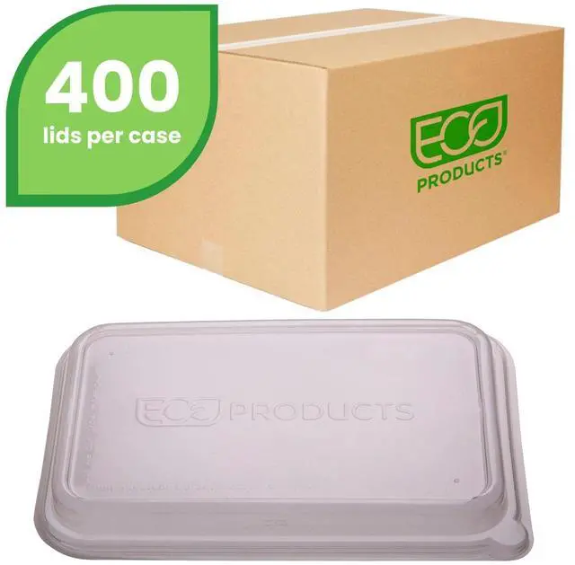 Alt view image 2 of 7 - Eco-Products EP-SCRC24LID WorldView 100% Recycled Content Lids, Fits 24 oz Rectangle