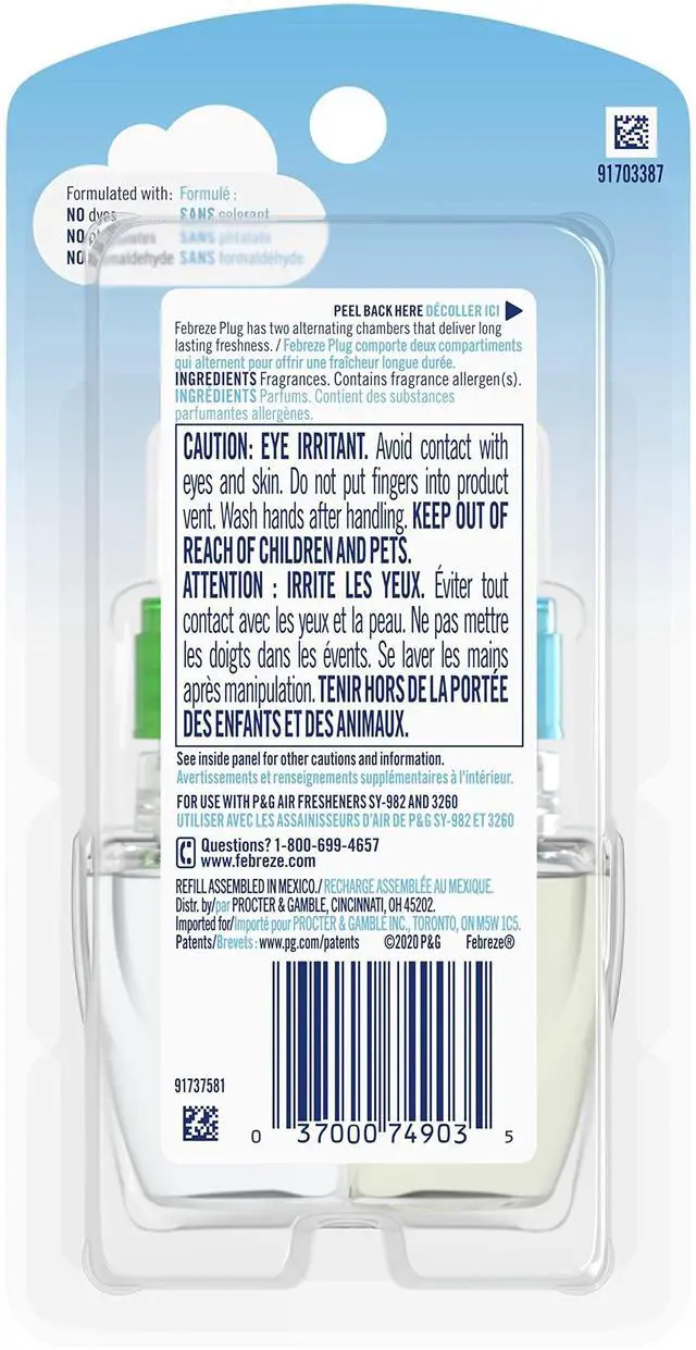 Alt view image 17 of 20 - Febreze PLUG Air Freshener Refills Gain Original 0.87 oz 74903EA