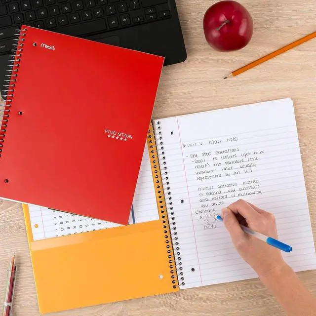 Alt view image 2 of 7 - Mead Five Star 1-Subject Wirebound Notebook with Two Pockets, Wide/Legal Rule