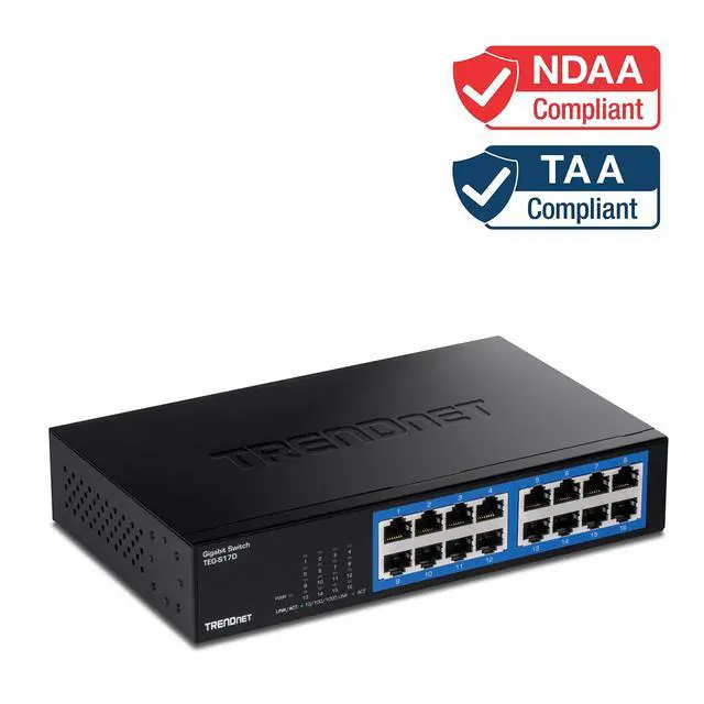 Alt view image 13 of 15 - TRENDnet TEG-S17D, 16-Port Gigabit Desktop Switch
