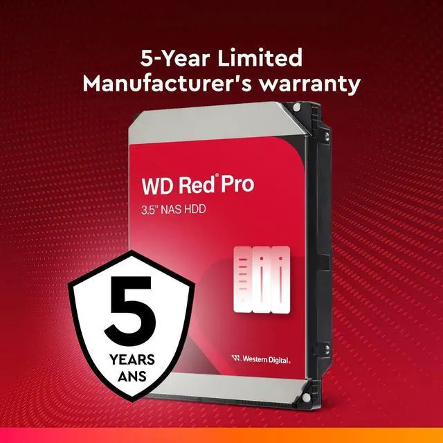 Alt view image 7 of 10 - Western Digital 10TB WD Red Pro NAS Internal Hard Drive HDD - 7200 RPM, SATA 6 Gb/s, CMR, 512 MB Cache, 3.5" - WD103KFBX