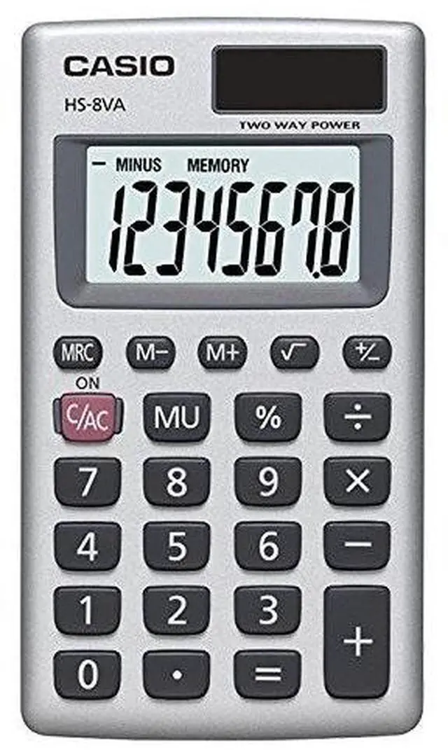 Alt view image 3 of 3 - Casio 8 Digit Solar Plus Battery Calculator Auto Off Small for Pocket or Purse