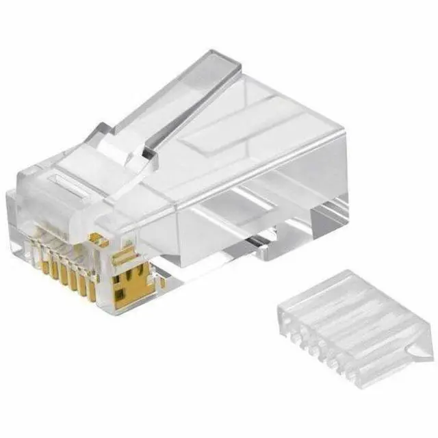 Alt view image 6 of 16 - Monoprice 100-pcs RJ45 Modular Plug for Cat6 Solid Cable
