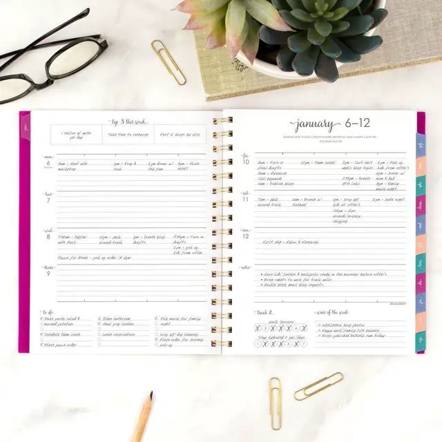 Alt view image 2 of 7 - 2025-2026 AT-A-GLANCE® Harmony Weekly/Monthly Planner, 7" x 8-3/4", Beetroot, January To January, 1099-805-56