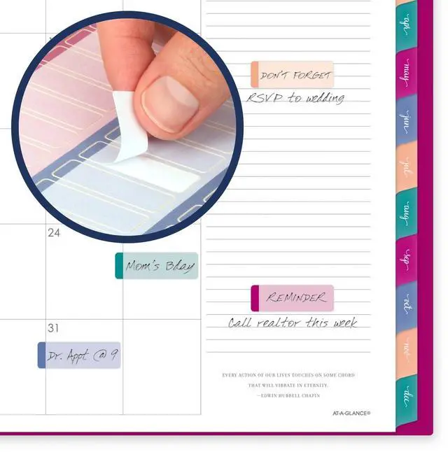 Alt view image 7 of 7 - 2025-2026 AT-A-GLANCE® Harmony Weekly/Monthly Planner, 7" x 8-3/4", Beetroot, January To January, 1099-805-56