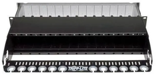 Alt view image 9 of 12 - TRIPP LITE N482-02U High Density Rackmount Fiber Enclosure Panel 14 Cassette 2URM
