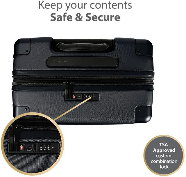 Alt view image 12 of 14 - CHAMPS Earth Collection 3-piece Hardside Luggage set Black S1034BLACK