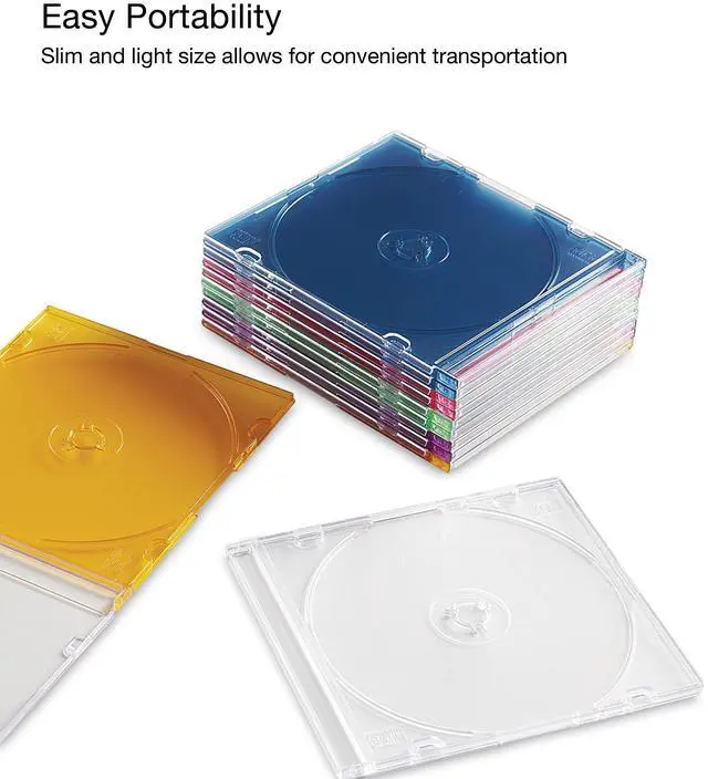 Alt view image 8 of 8 - Verbatim Jewel Cases for CD/DVD/Blu-Ray Assorted Colors 50/Pack (71128)