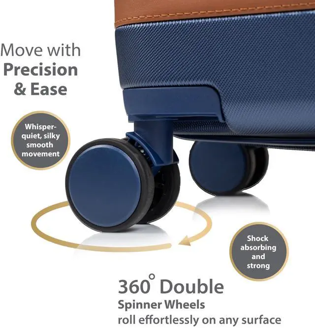 Alt view image 15 of 15 - CHAMPS Vintage III Collection 3-piece Hardside Luggage set Navy S1033NAVY
